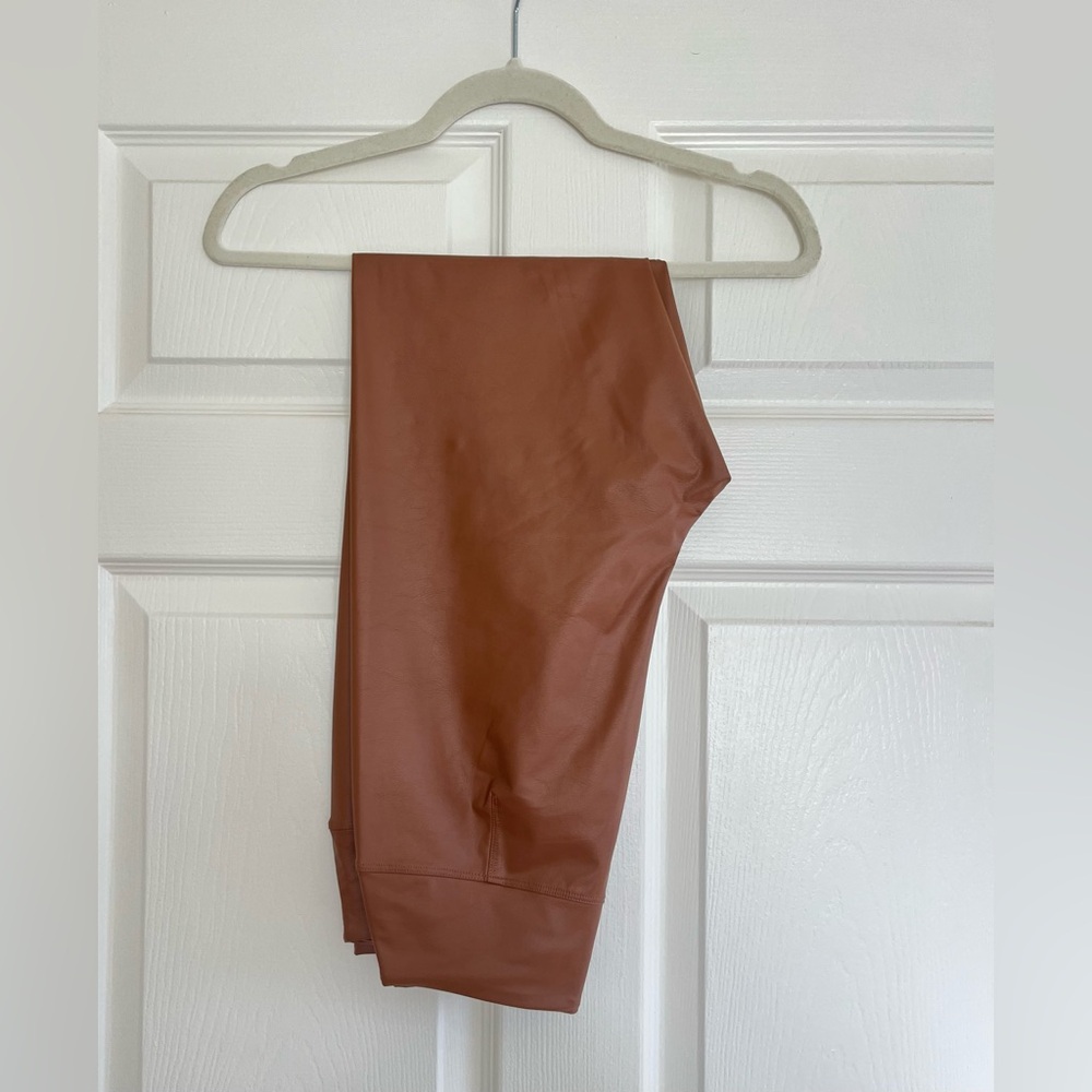 Aerie Women's Faux Leather Brown Leggings